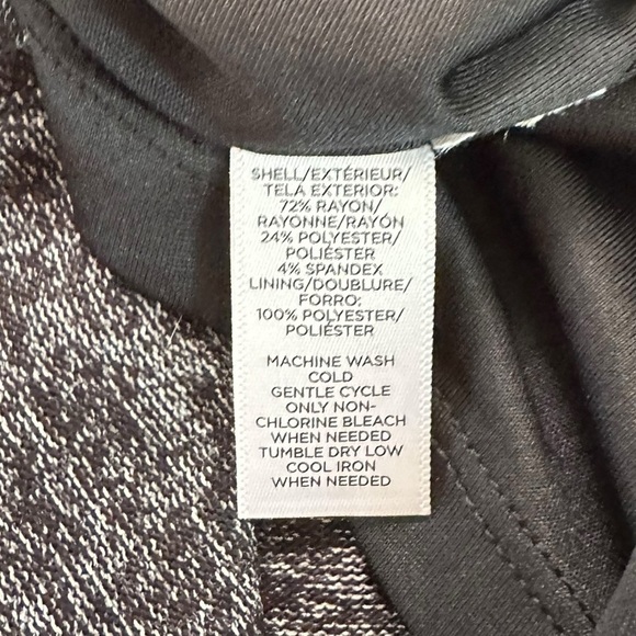 Loft Black Gray Long Sleeve Front Twist Midi Flowy Dress Size S - Picture 15 of 17